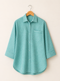 Aqua Gingham Oversized Button-Down Shirt