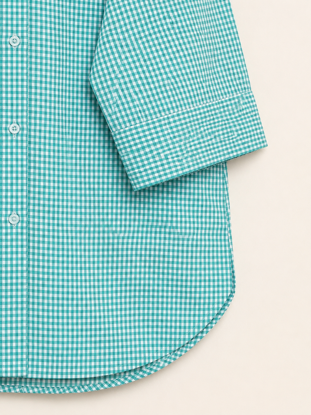 Aqua Gingham Oversized Button-Down Shirt
