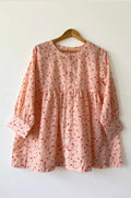 Peach Floral Button Down Peplum