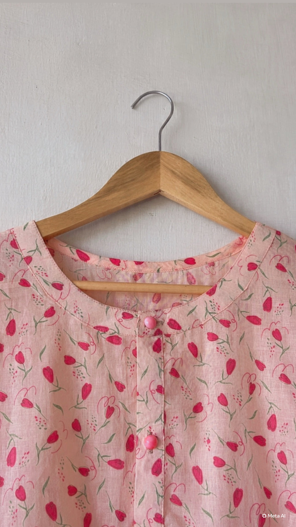 Peach Floral Button Down Peplum