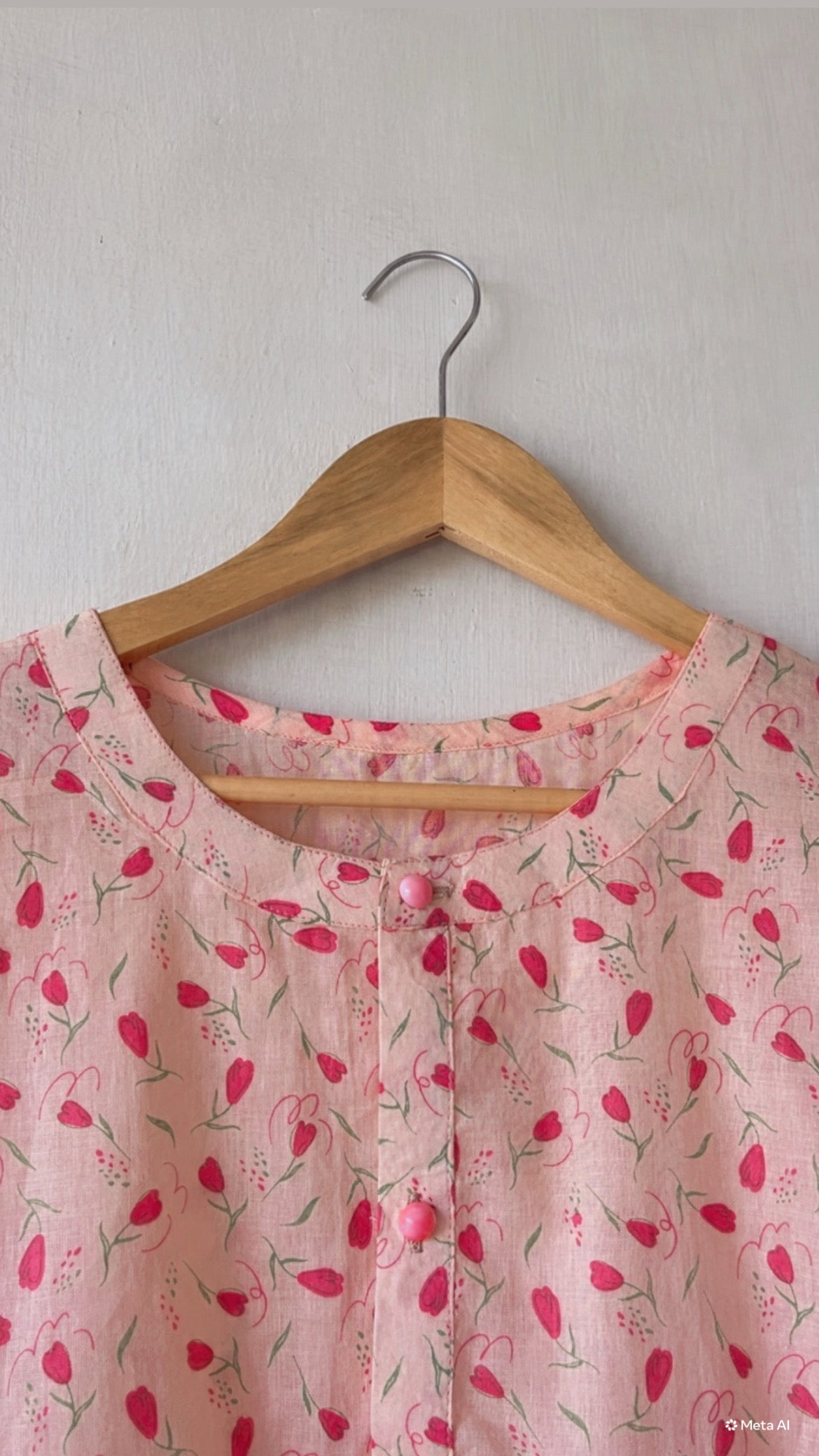 Peach Floral Button Down Peplum