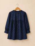 Midnight Doodle Button Down Peplum