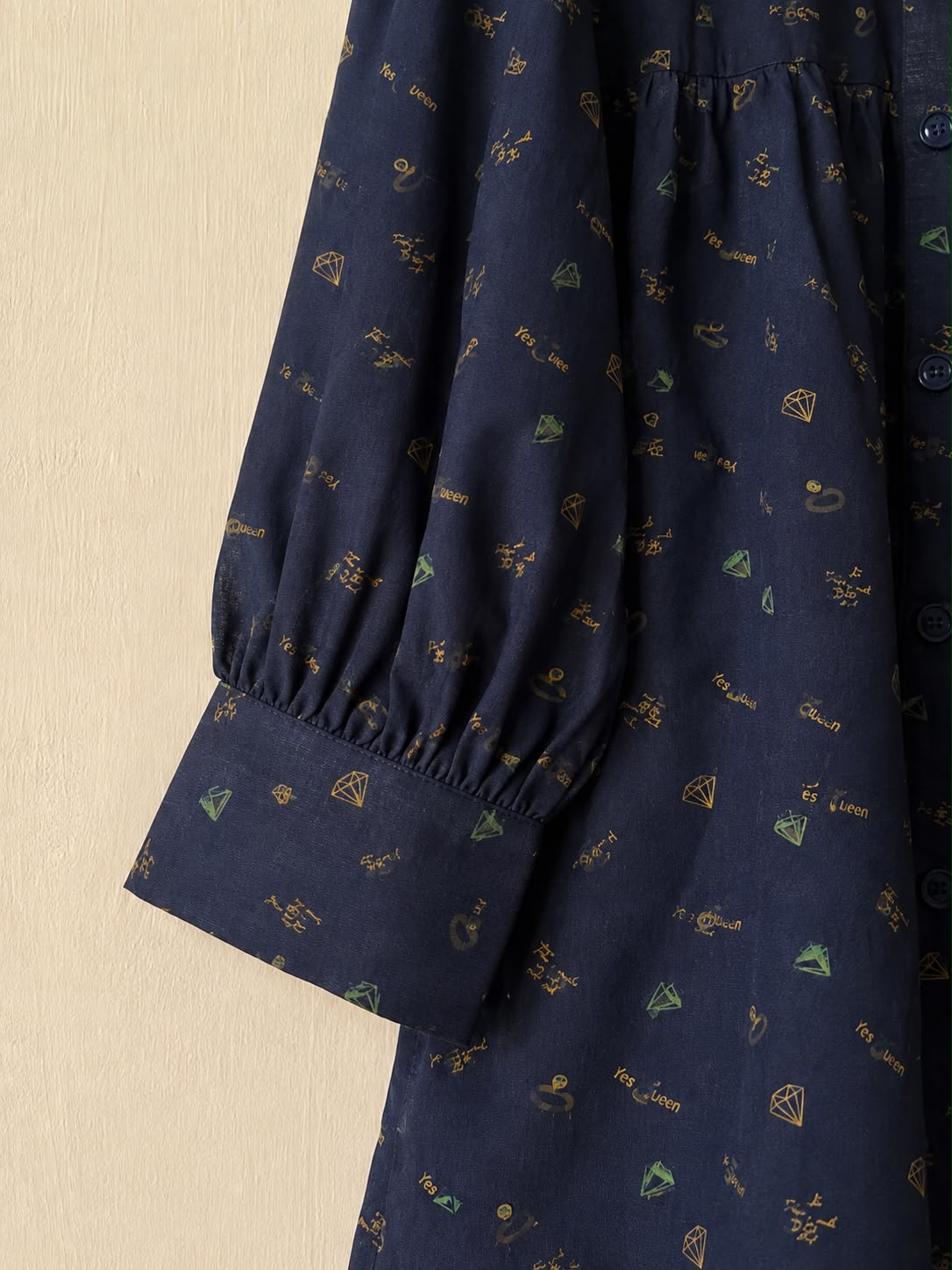 Midnight Doodle Button Down Peplum
