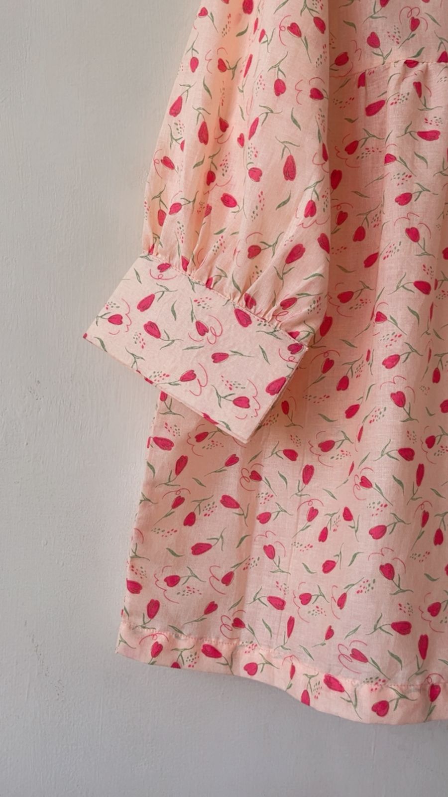Peach Floral Button Down Peplum