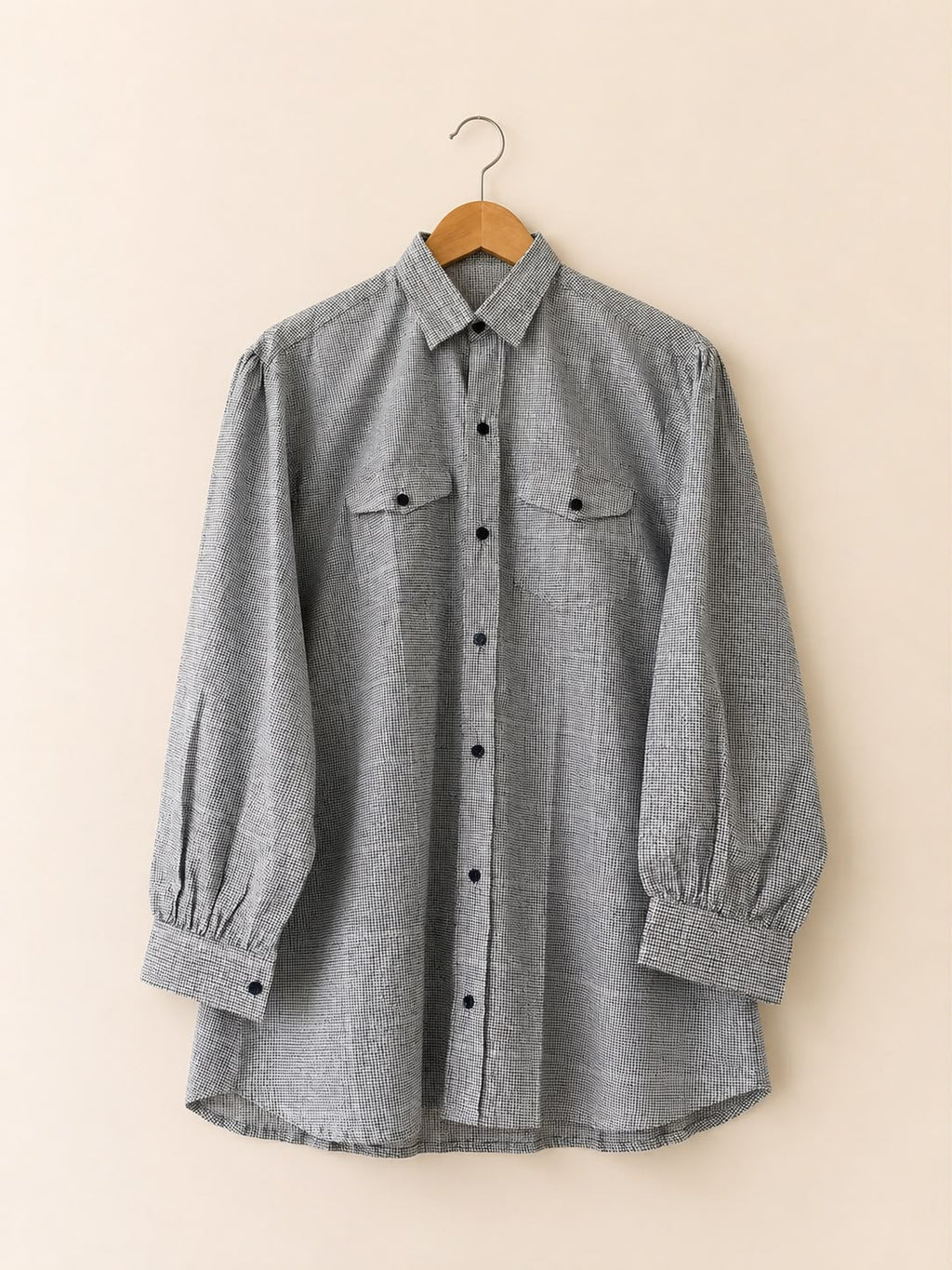 Classic Grid Oversized Button Down Shirt